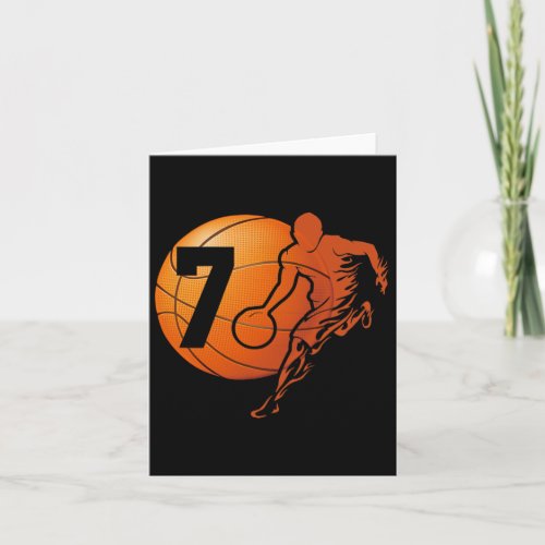 7th Birthday Funny Basketball Lover 7 Years Old Gi Card