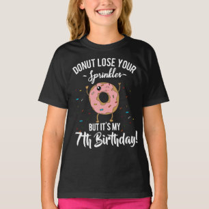 7th Birthday Funny Donut Seventh BDay Party T-Shirt