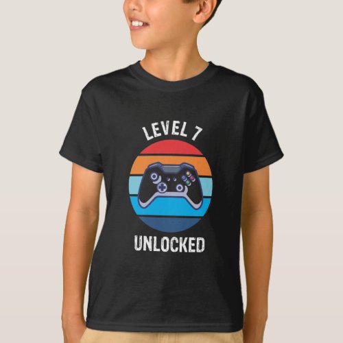 7th Birthday Gamer Level 7  T_Shirt