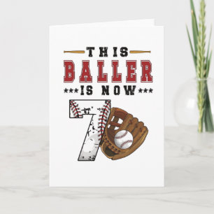 7th Birthday Gift Baseball Player 7 Year Old Boy Card