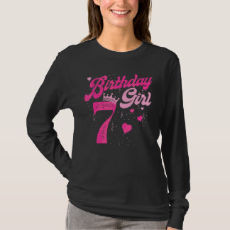 7th Birthday Girl Crown 7 Years Old Bday T-Shirt