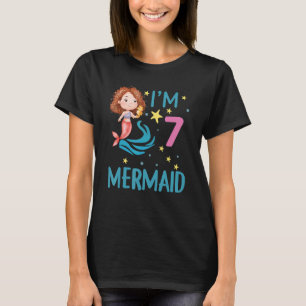 7th Birthday Girl Mermaid Is 7 Years Old Birthday T-Shirt