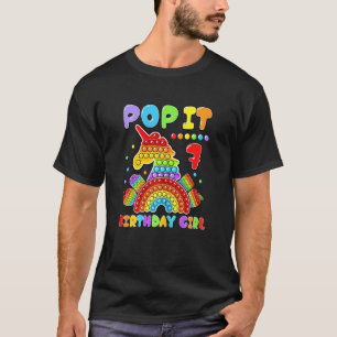 7th Birthday Girl Pop It Fidget Toy 7 Year Old Bir T-Shirt