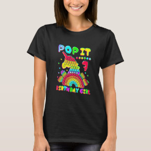 7th Birthday Girl Pop It Fidget Toy 7 Year Old Bir T-Shirt