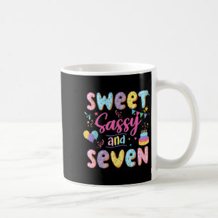 7th Birthday Girl Sweet Sassy And Seven Donut 7 Ye Coffee Mug