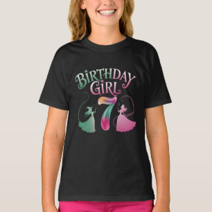 7Th Birthday Girl Witch Pink Green 7 Year Princess T-Shirt