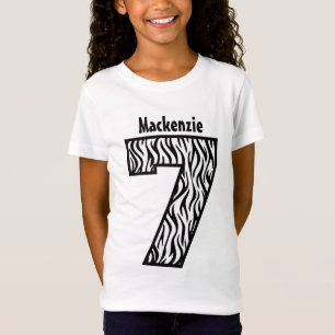 7th Birthday Girl Zebra Seve Year Custom V07G T-Shirt