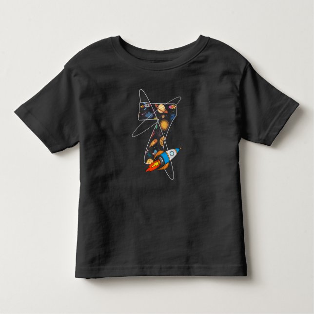 7th birthday girls boys Astronaut  7 years old Toddler T-shirt (Front)