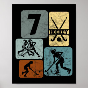 7th Birthday Girls Field Hockey 7 Years Of Hockey Poster