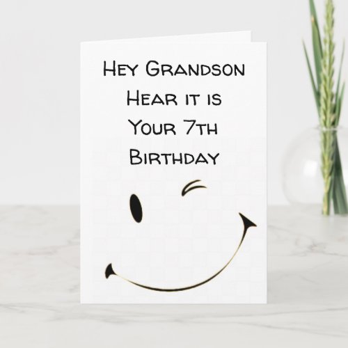 7th BIRTHDAY GRANDSON Card
