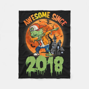 7th Birthday Halloween Dabbing Zombie Awesome Sinc Fleece Blanket