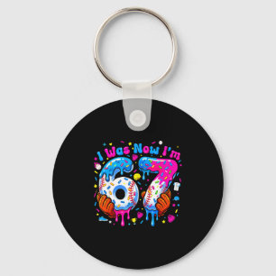 7Th birthday i 6 now i'm 7 baseball ice cream drip Keychain