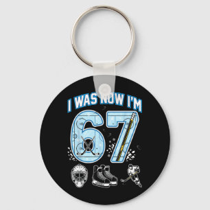 7th Birthday I Was 6 Im 7 Six Seven 67 Ice Hockey Keychain