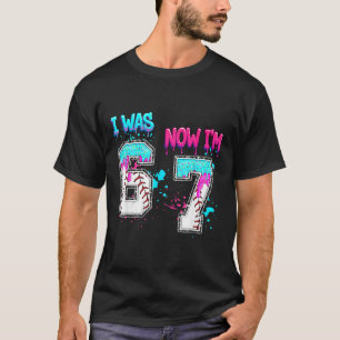 7th Birthday I Was 6 Now I'm 7 Baseball Ice Cream T-Shirt