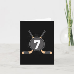7th Birthday Ice Hockey 7 Years Old Themed Birthda Card