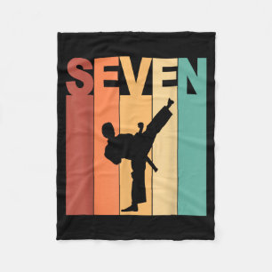7th Birthday Karate Taekwondo Theme 7 Year Old Fleece Blanket