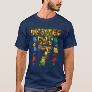 7Th Birthday Master Builder 7 Years Old Block Buil T-Shirt