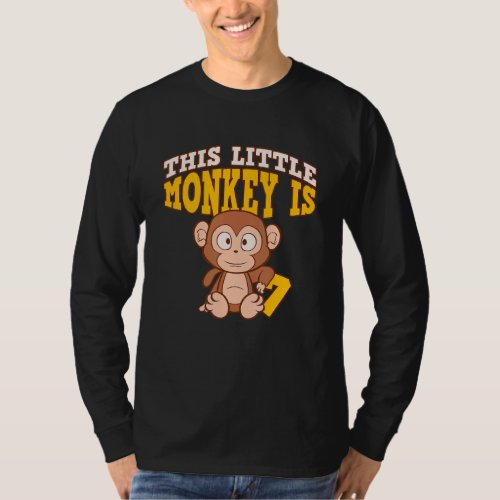 7th Birthday Monkey Whisperer 7 Years Old Happy Bd T_Shirt