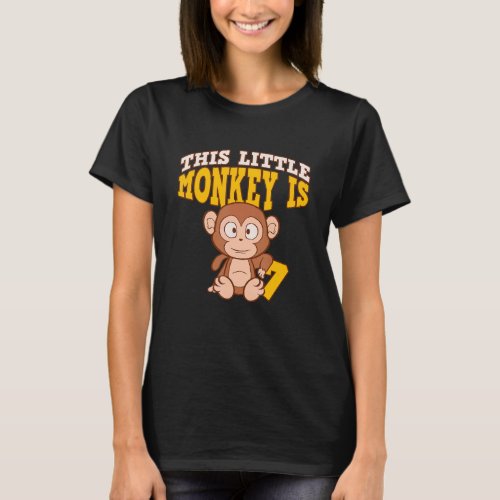 7th Birthday Monkey Whisperer 7 Years Old Happy Bd T_Shirt