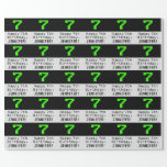 [ Thumbnail: 7th Birthday - Nerdy / Geeky Style "7" and Name Wrapping Paper ]