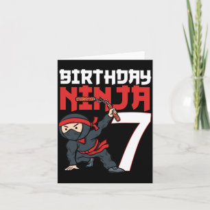 7th Birthday Ninja 7 Years Old Bday Party Boy Card