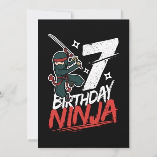 7th Birthday Ninja Im 7 Years Old Invitation