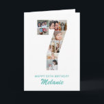 7th Birthday Number 7 Photo Collage Personalized Card<br><div class="desc">Celebrate your child's momentous 7th Birthday with this cute card. It's a personalized photo collage birthday card that allows you to create a truly unique and memorable design. This customizable template lets you insert your own cherished photos, capturing the precious moments of your children's year. This custom card is perfect...</div>