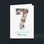 7th Birthday Number 7 Photo Collage Personalized Card<br><div class="desc">Celebrate your child's momentous 7th Birthday with this cute card. It's a personalized photo collage birthday card that allows you to create a truly unique and memorable design. This customizable template lets you insert your own cherished photos, capturing the precious moments of your children's year. This custom card is perfect...</div>
