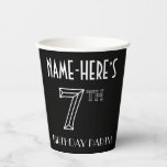 [ Thumbnail: 7th Birthday Party: Art Deco Style + Custom Name Paper Cups ]