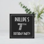 [ Thumbnail: 7th Birthday Party: Art Deco Style W/ Custom Name Invitation ]