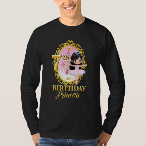 7th Birthday Party Ballerina Dancer Ballet Tutu Gi T_Shirt