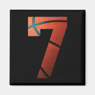 7th Birthday Party Basketball Print Number 7 Tee Magnet
