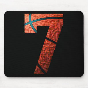 7th Birthday Party Basketball Print Number 7 Tee  Mouse Pad