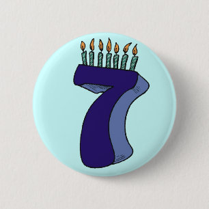 7th Birthday Party Button