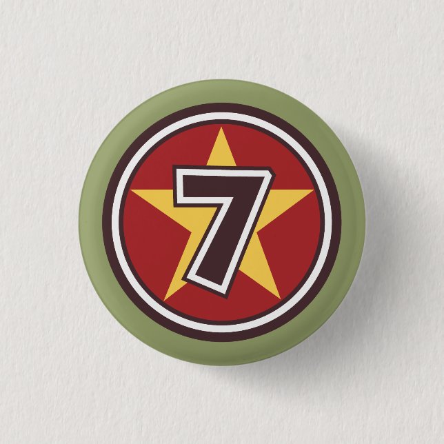 7th Birthday Party Button (Front)