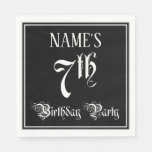 [ Thumbnail: 7th Birthday Party — Fancy Script + Custom Name Napkins ]