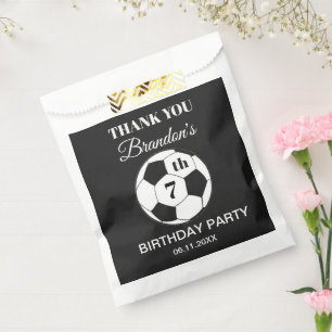 7th Birthday Party Soccer Blue Boys Sports Favor Bag