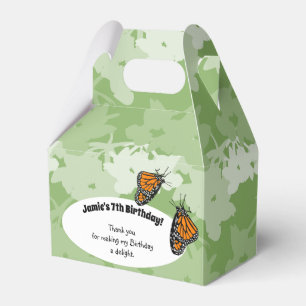 7th Birthday Party Theme Monarch Butterfly Favor Boxes
