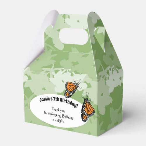 7th Birthday Party Theme Monarch Butterfly Favor Boxes