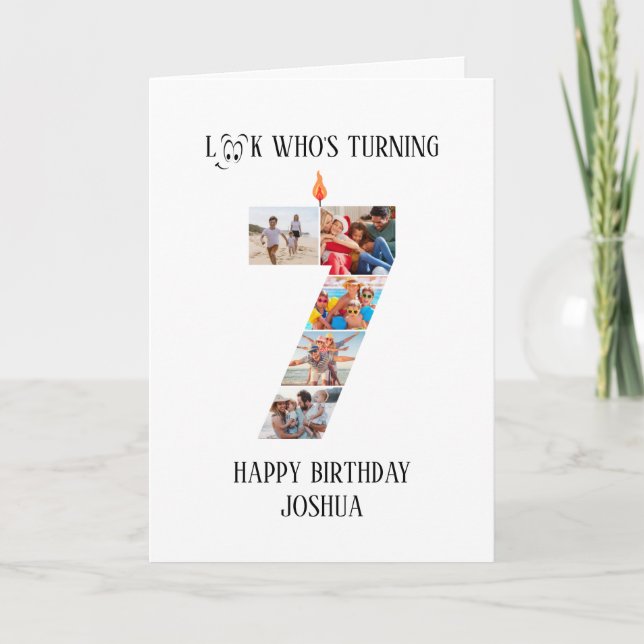7th Birthday Photo Card (Front)