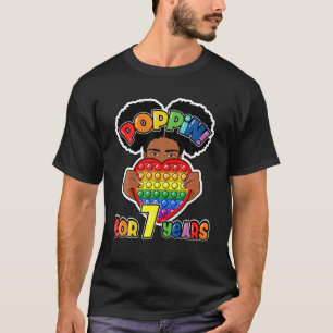 7Th Birthday Pop It Fidget African American Kids G T-Shirt