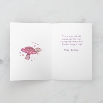 7th Birthday, Pretty Mushroom Fairy Card | Zazzle