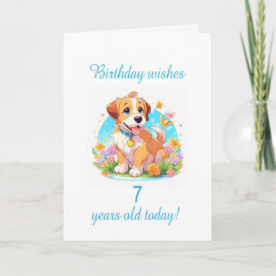 7th Birthday Puppy Dog Card