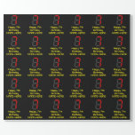 [ Thumbnail: 7th Birthday: Red Digital Clock Style "7" + Name Wrapping Paper ]