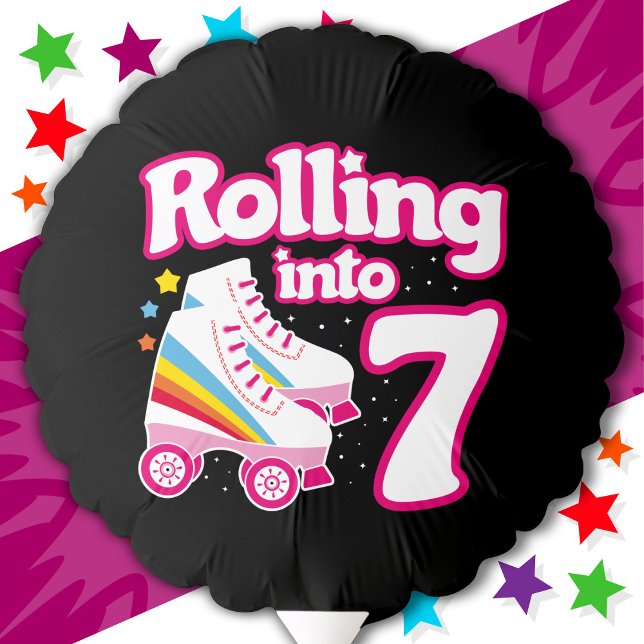7th Birthday Roller Skating 7 Years Old Skate Balloon (Creator Uploaded)