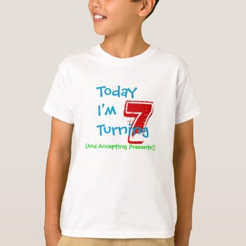 7th Birthday Shirt by carrieallen at Zazzle