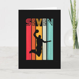 7th Birthday Sketll Lover Gift 7 Years Old Retro Card
