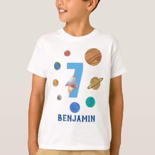 7th Birthday Solar System Planets T-Shirt