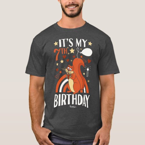 7th Birthday Squirrel T_Shirt