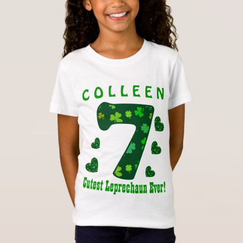 7th Birthday St Patricks Cutest Leprechaun Ever 5 T_Shirt